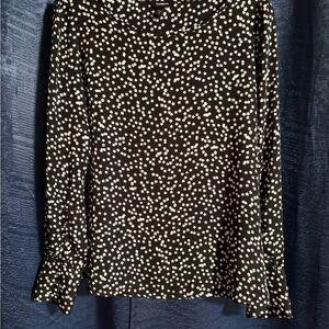 Express Black and White Patterned Blouse